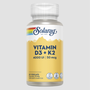 Vitamina D3 + K2 – Solaray (60 cápsulas)